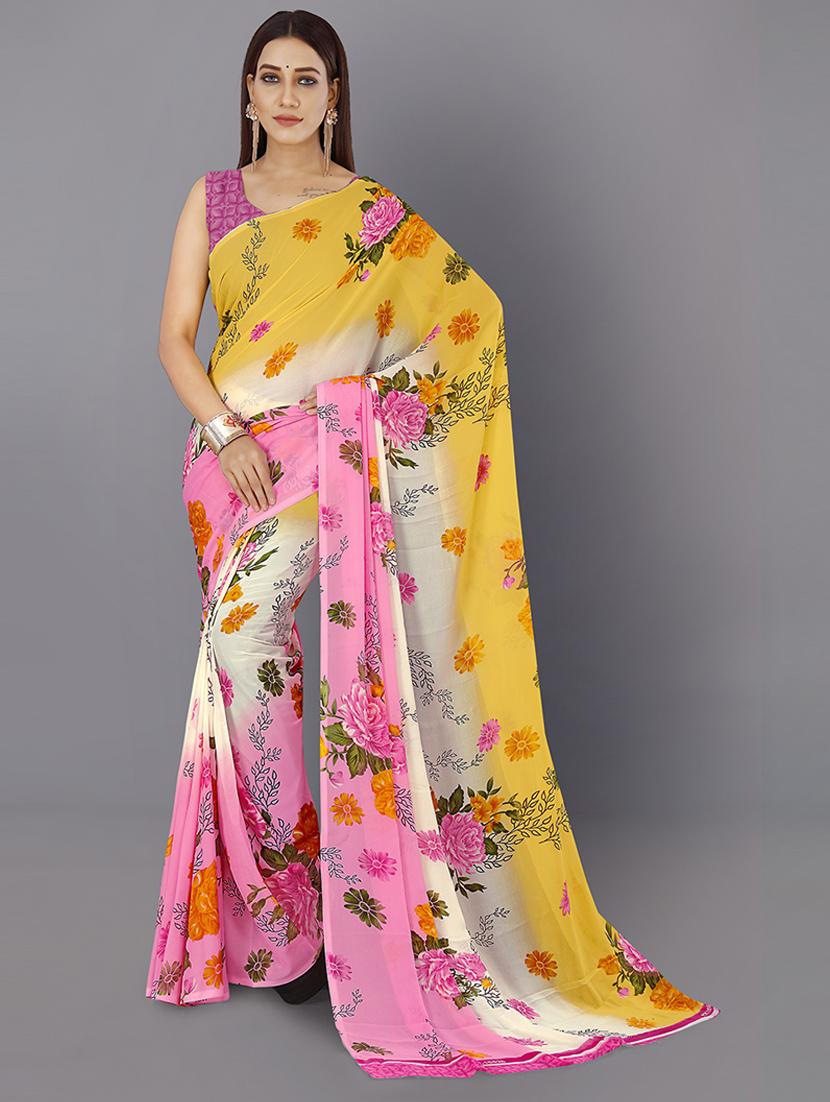 floral printed saree with blouse - 21480591 -  Zoom Image - 0