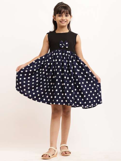 girl printed sleevless crepe frock - 21481076 - Standard Image - 0