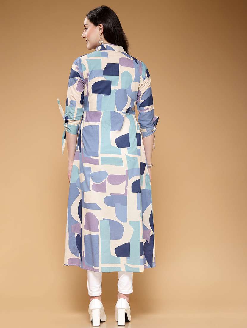 multicolored printed a-line dress - 21481429 -  Standard Image - 3