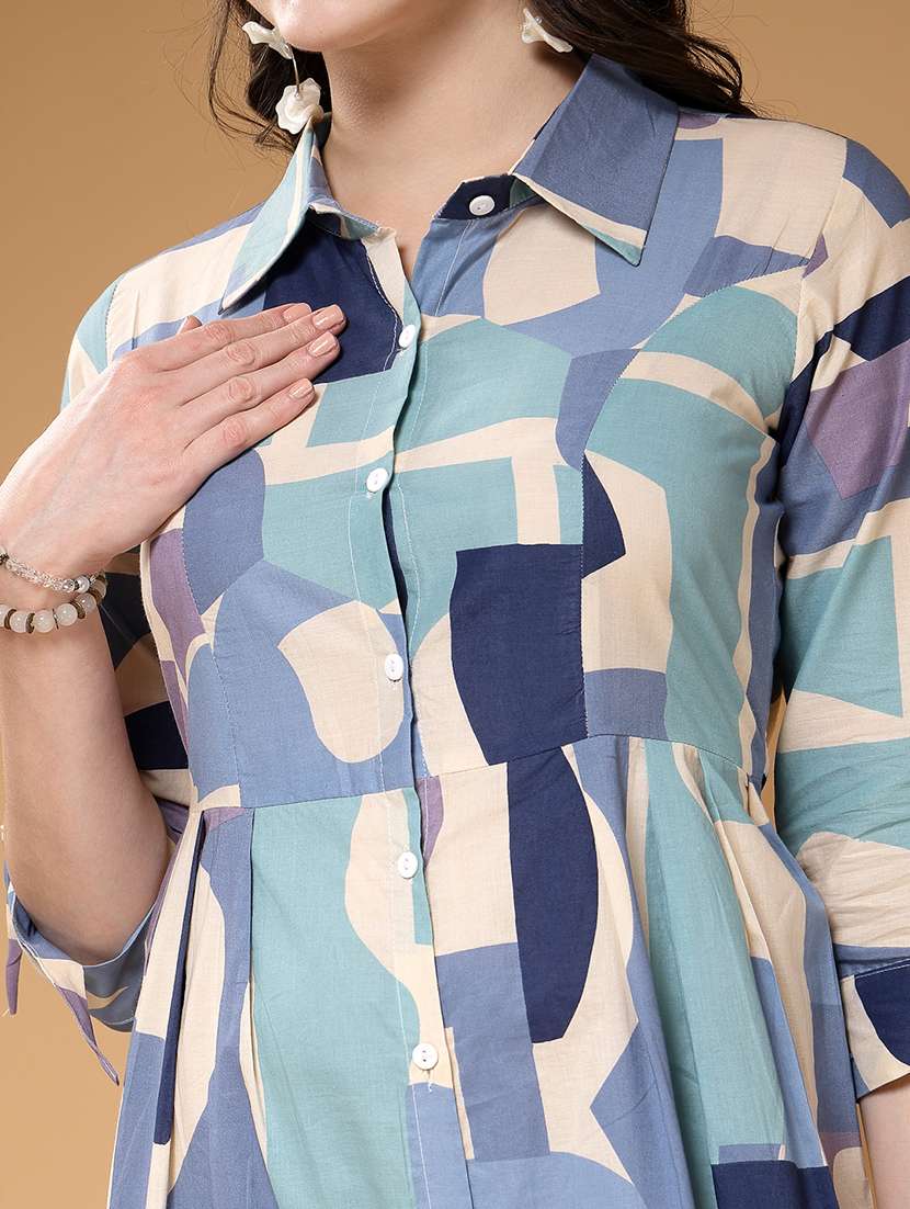 multicolored printed a-line dress - 21481429 -  Standard Image - 5