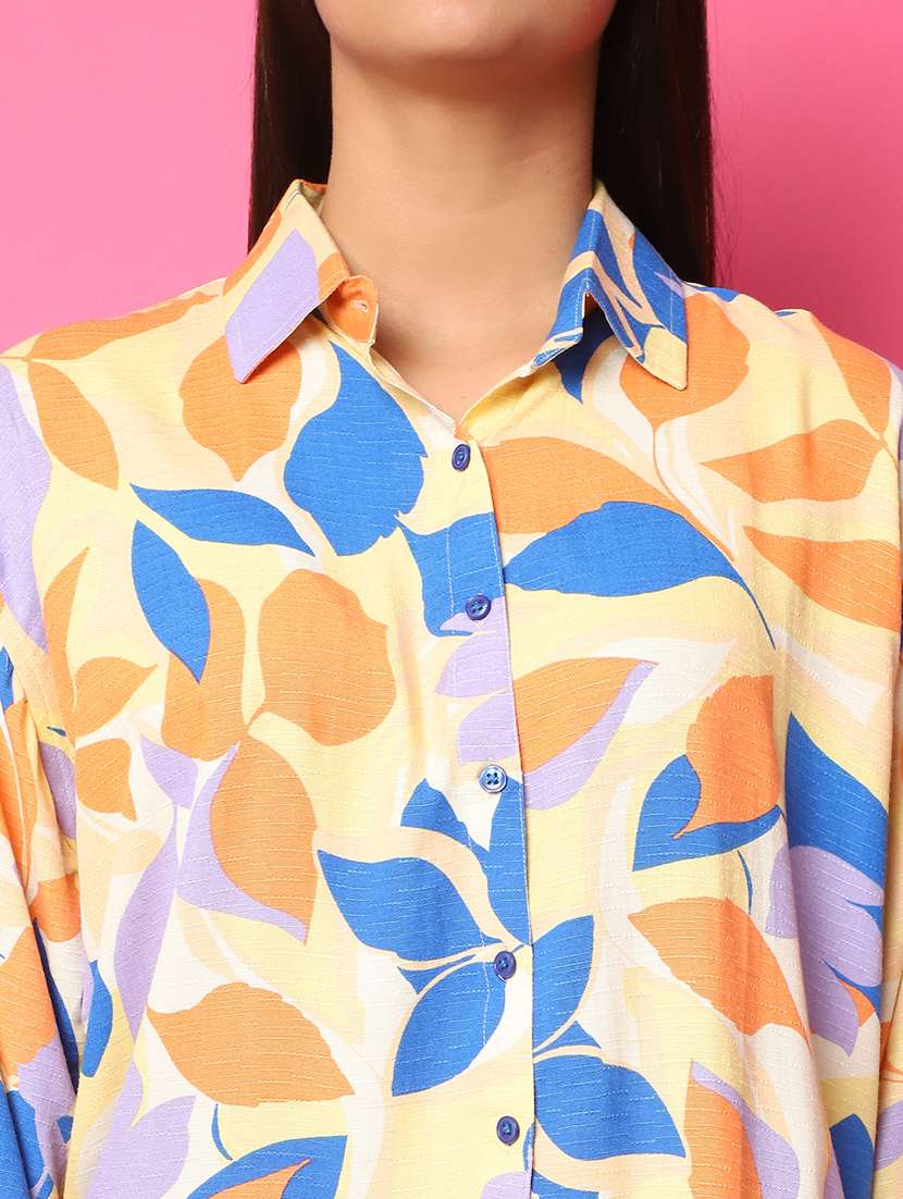 women yellow rayon printed nightwear set - 21481970 -  Standard Image - 5