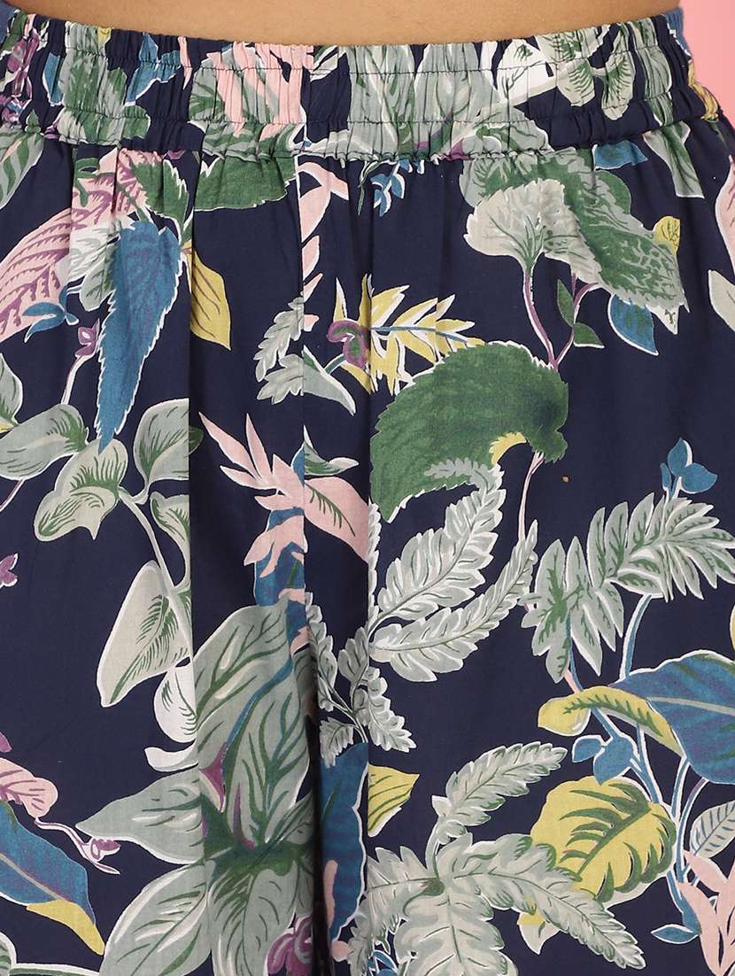 women navy blue cotton printed nightwear set - 21481974 -  Standard Image - 5