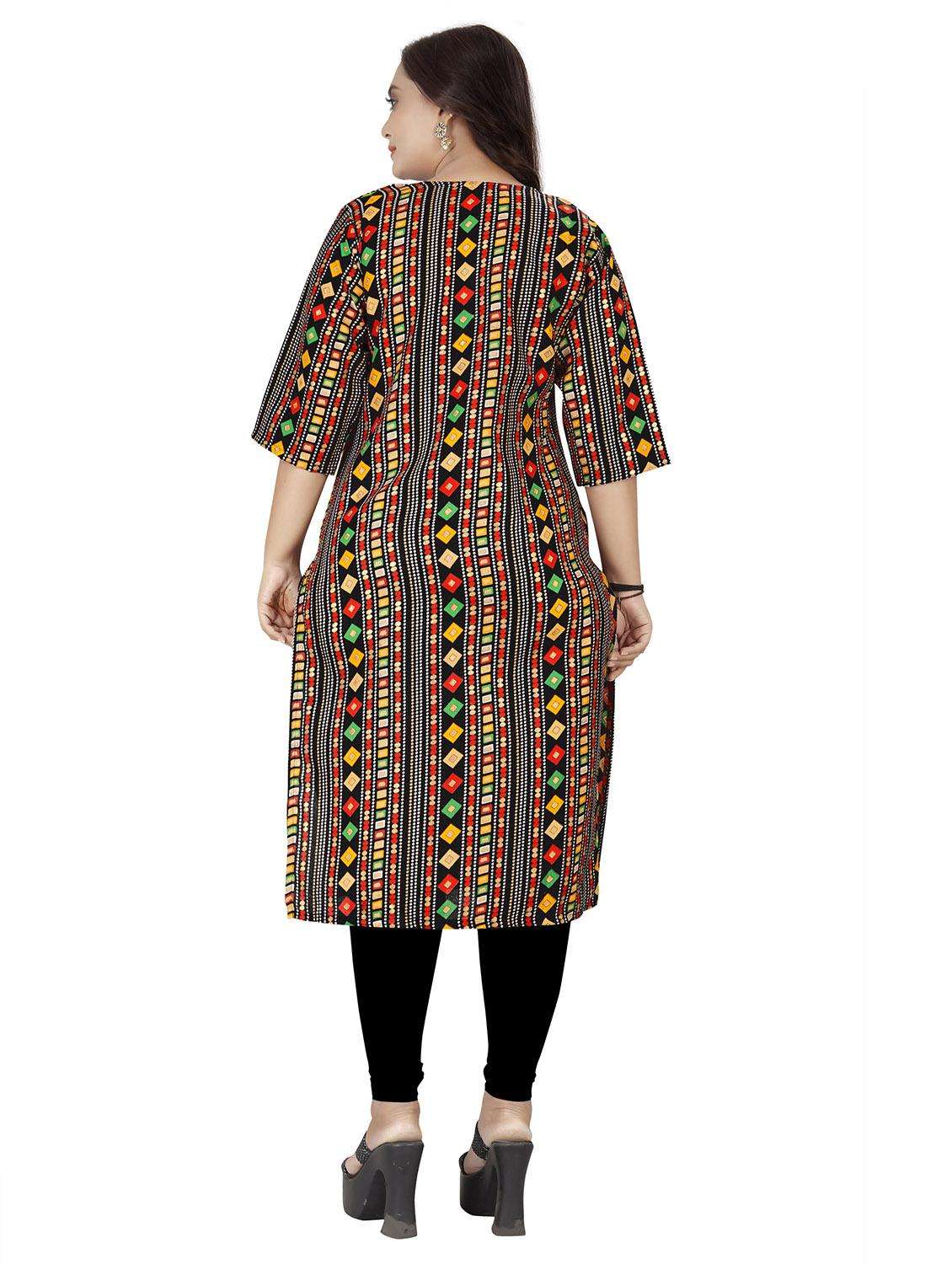 women three quarter sleeve straight kurta - 21482204 -  Standard Image - 3