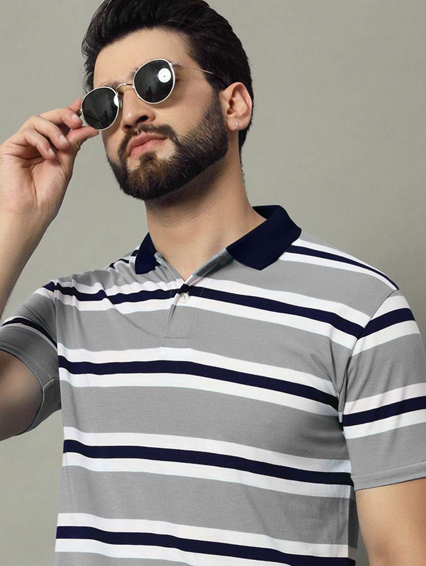 men polo neck striped t-shirt - 21482413 -  Standard Image - 3