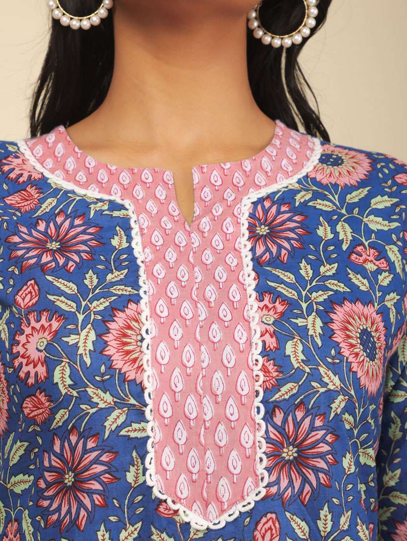 women three quarter sleeve straight kurta - 21482539 - Standard Image - 3