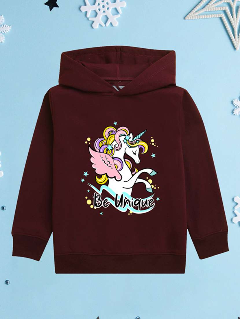 girls hooded neck long sleeves sweatshirts