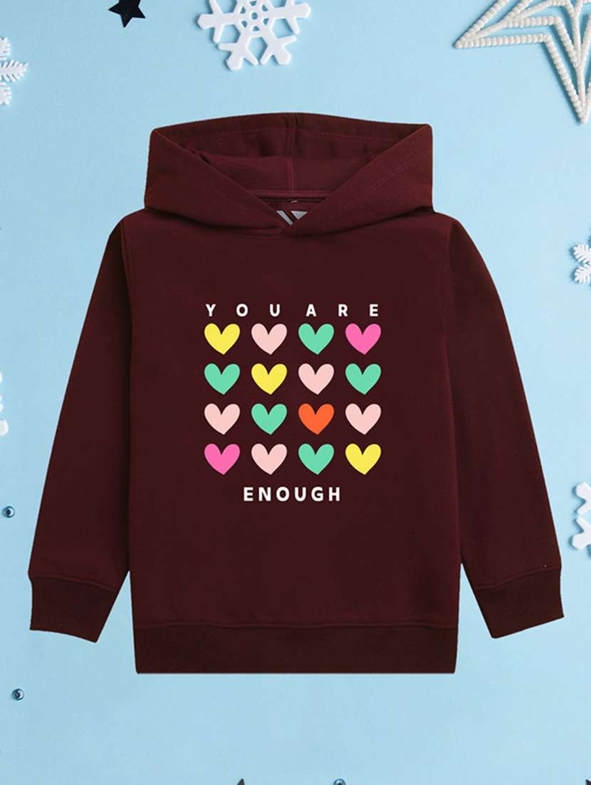 girls hooded neck long sleeves sweatshirts