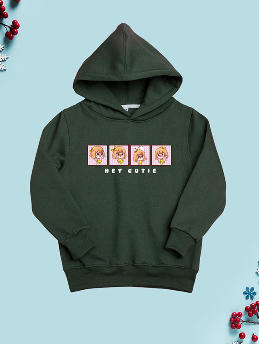 girls hooded neck long sleeves sweatshirts - 21482841 -  Zoom Image - 0