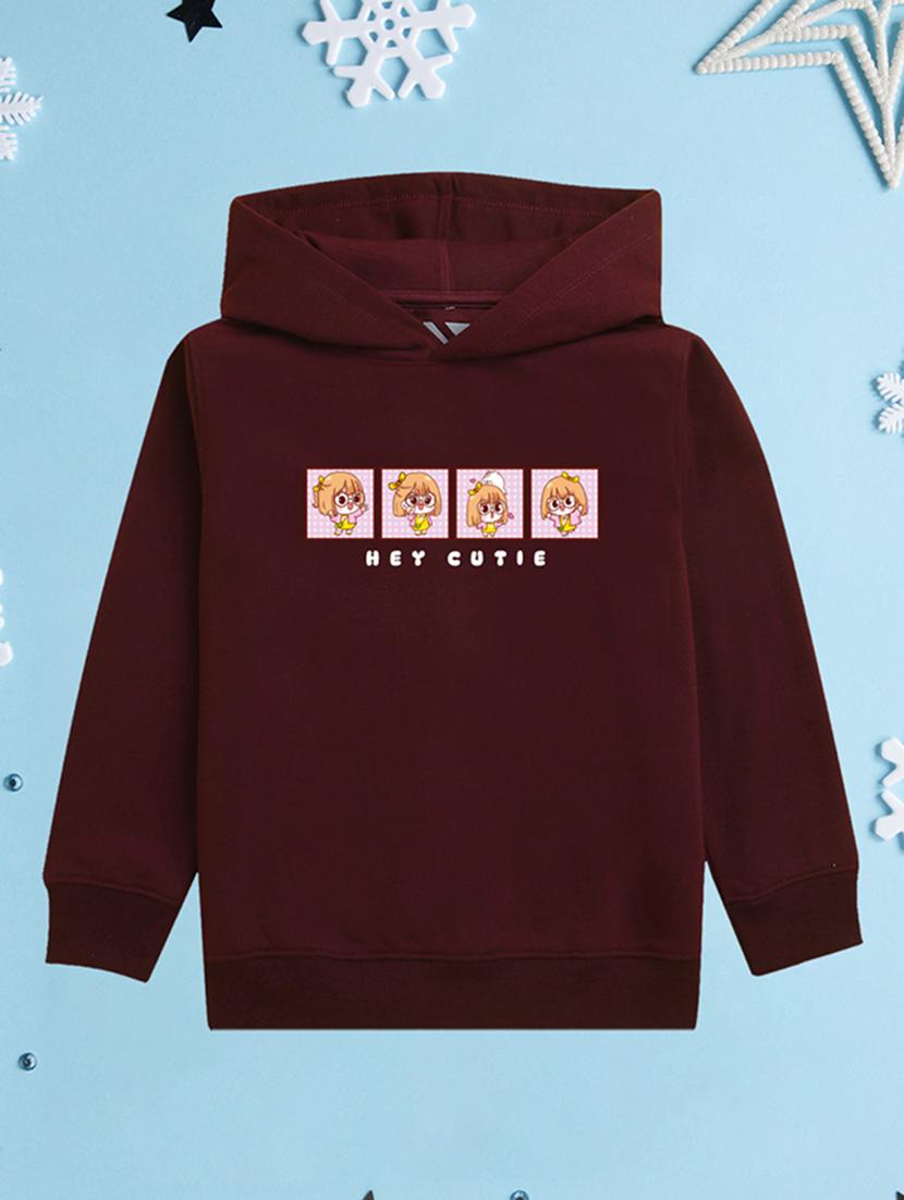 girls hooded neck long sleeves sweatshirts - 21482843 -  Zoom Image - 0