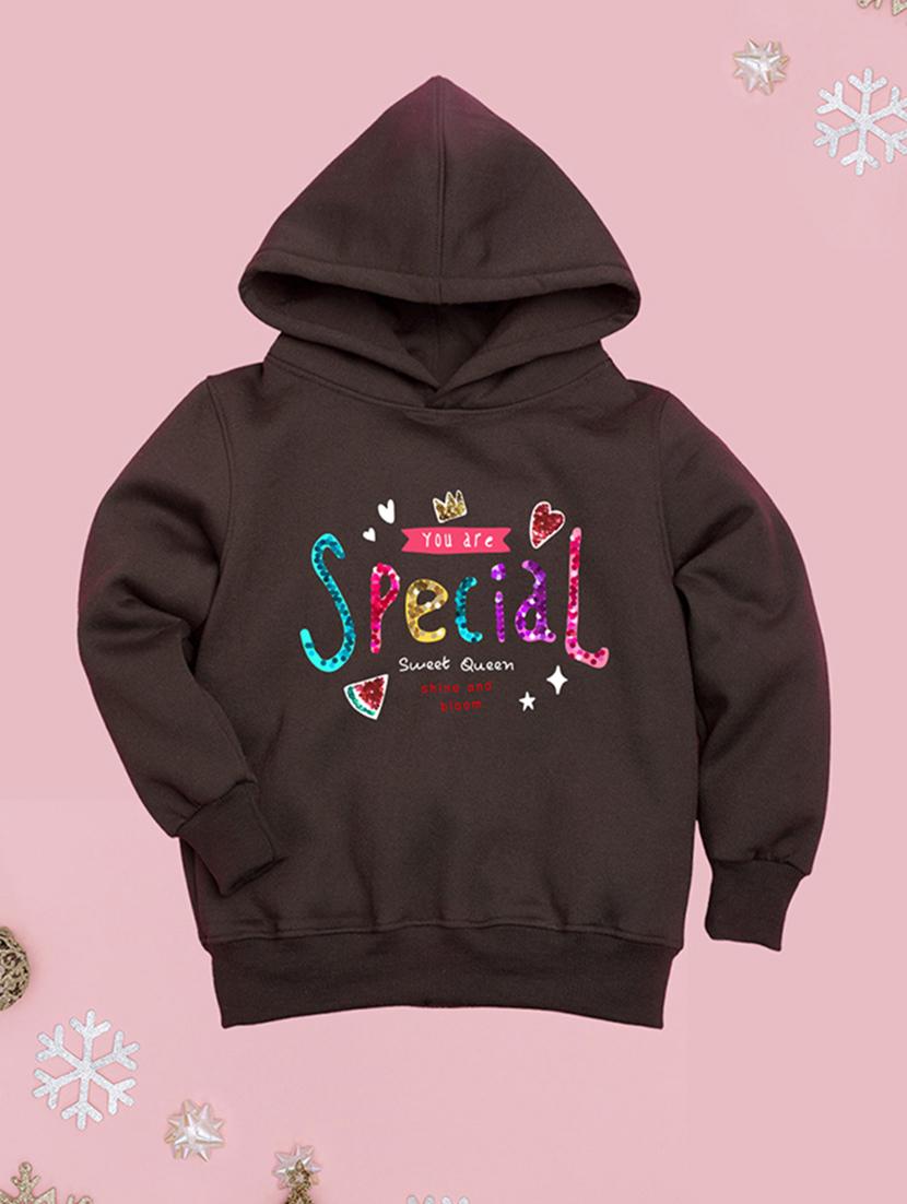 girls hooded neck long sleeves sweatshirts - 21482878 -  Zoom Image - 0