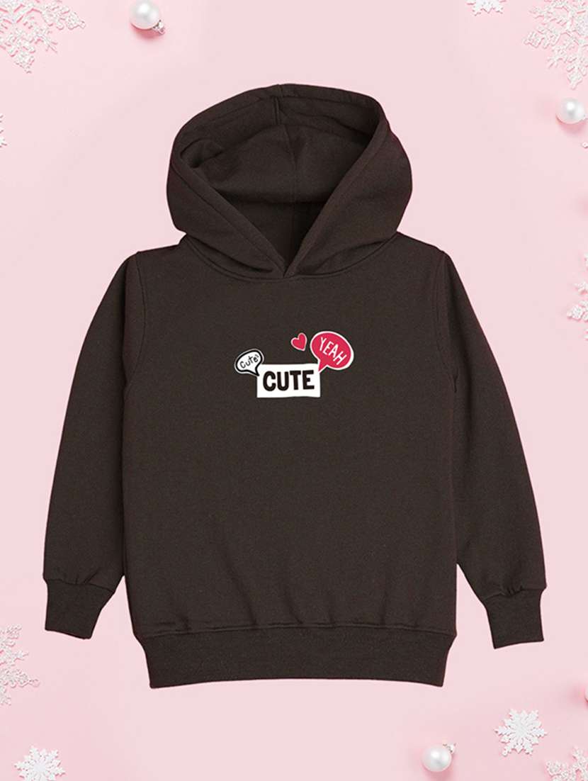 girls hooded neck long sleeves sweatshirts