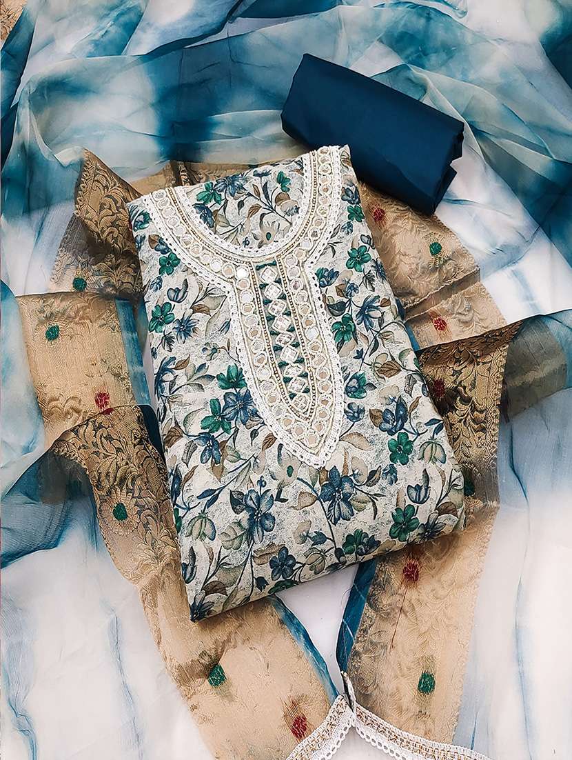 women printed unstitched suit set