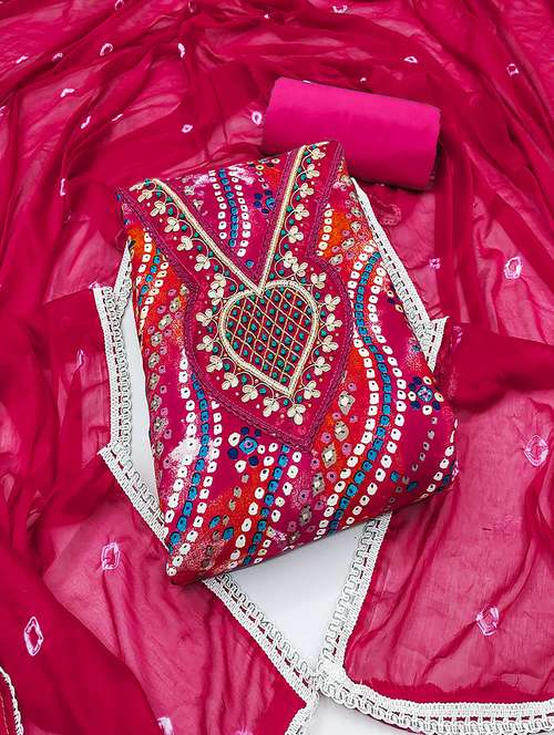 women printed unstitched suit set - 21482959 - Standard Image - 0