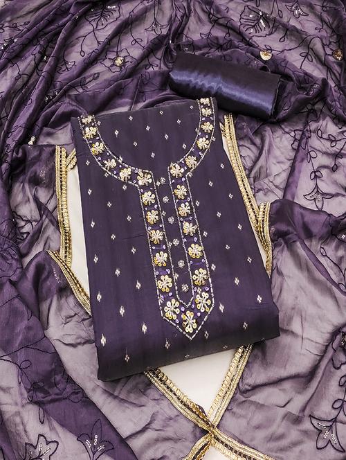 women embroidered unstitched suit set - 21483036 - Standard Image - 0