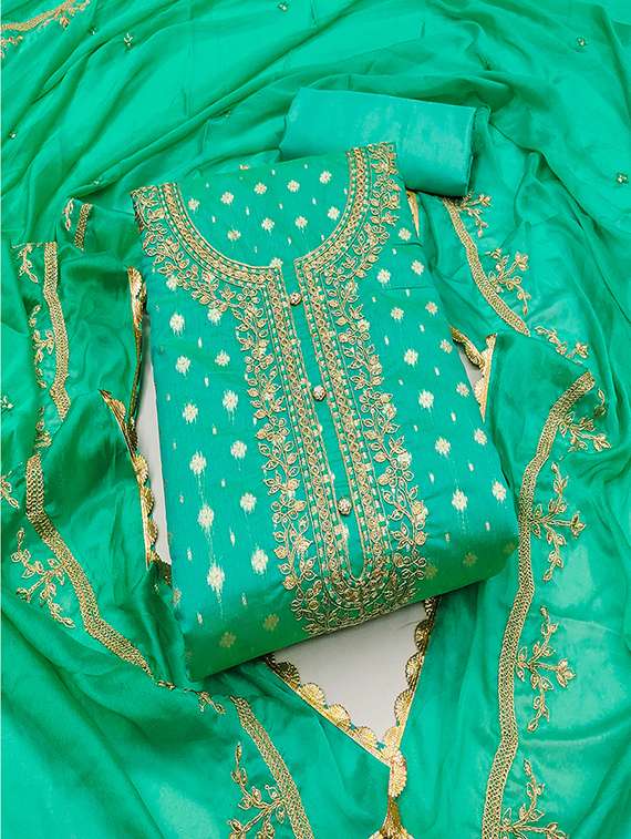 women embroidered unstitched suit set