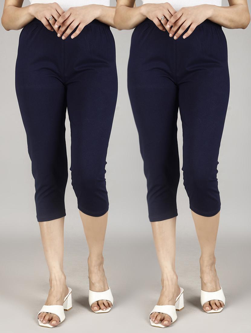 women high rise solid capri combo (pack of 2) - 21483093 -  Zoom Image - 0