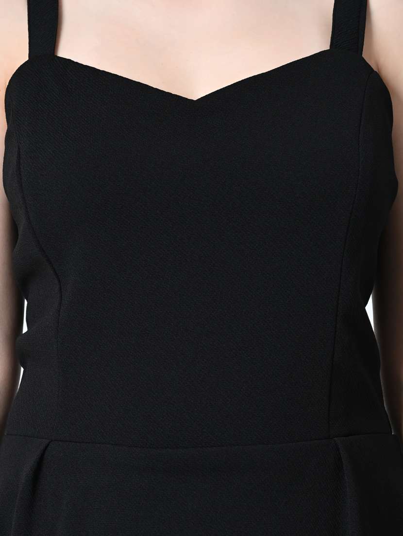 women sleeveless solid fit & flare dress - 21483190 - Standard Image - 5