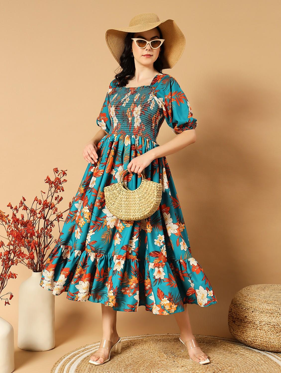 women multicolored printed tiered dress - 21483260 - Zoom Image - 0