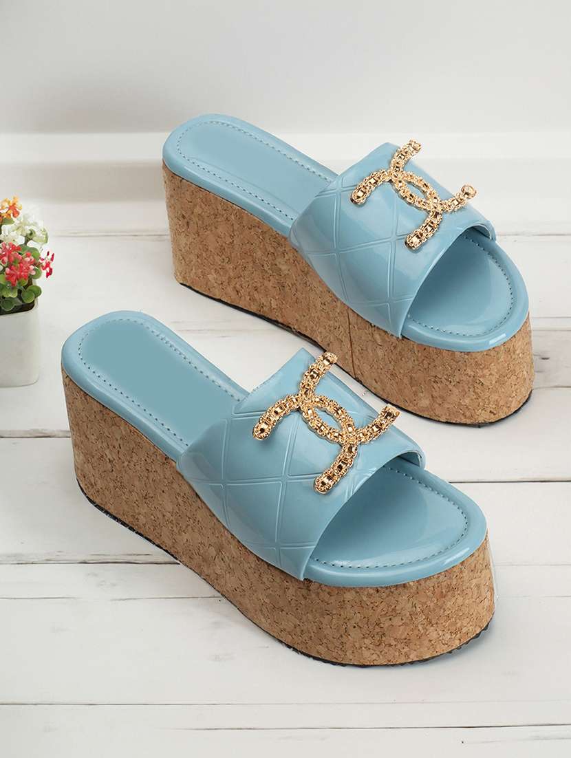 women light blue platforms wedge - 21483400 - Zoom Image - 0
