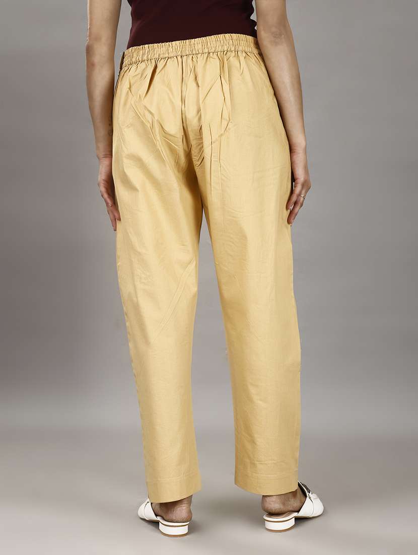 women solid mid rise trouser - 21483423 -  Standard Image - 3