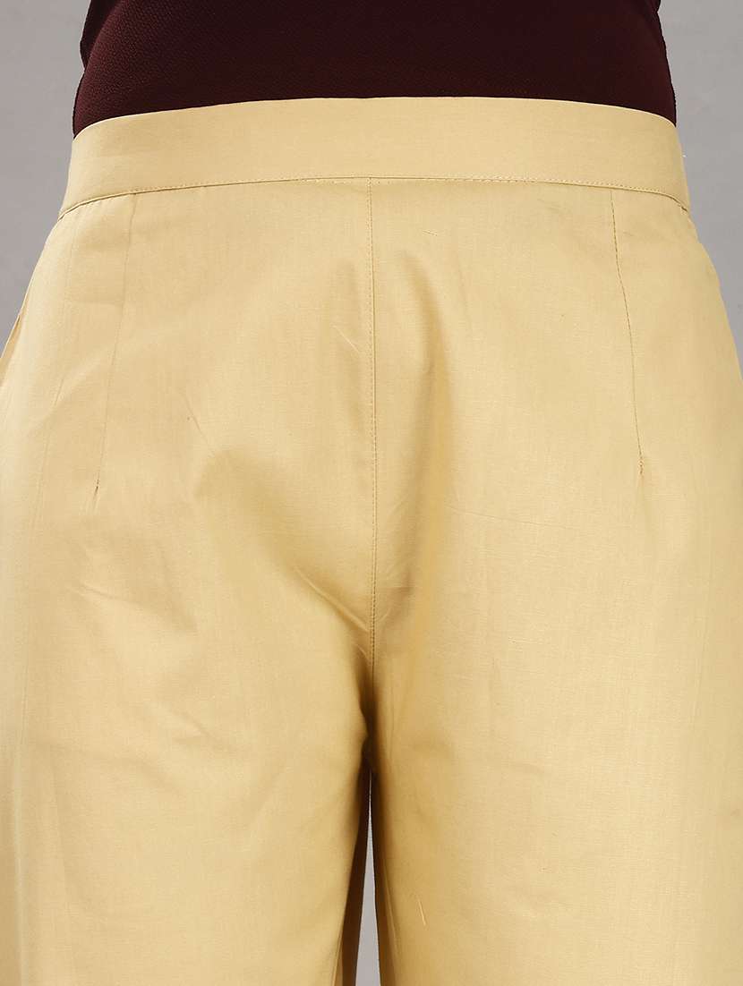 women solid mid rise trouser - 21483423 -  Standard Image - 5