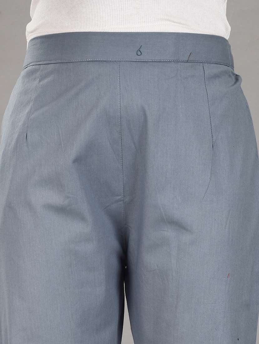 women solid mid rise trouser - 21483427 -  Standard Image - 5