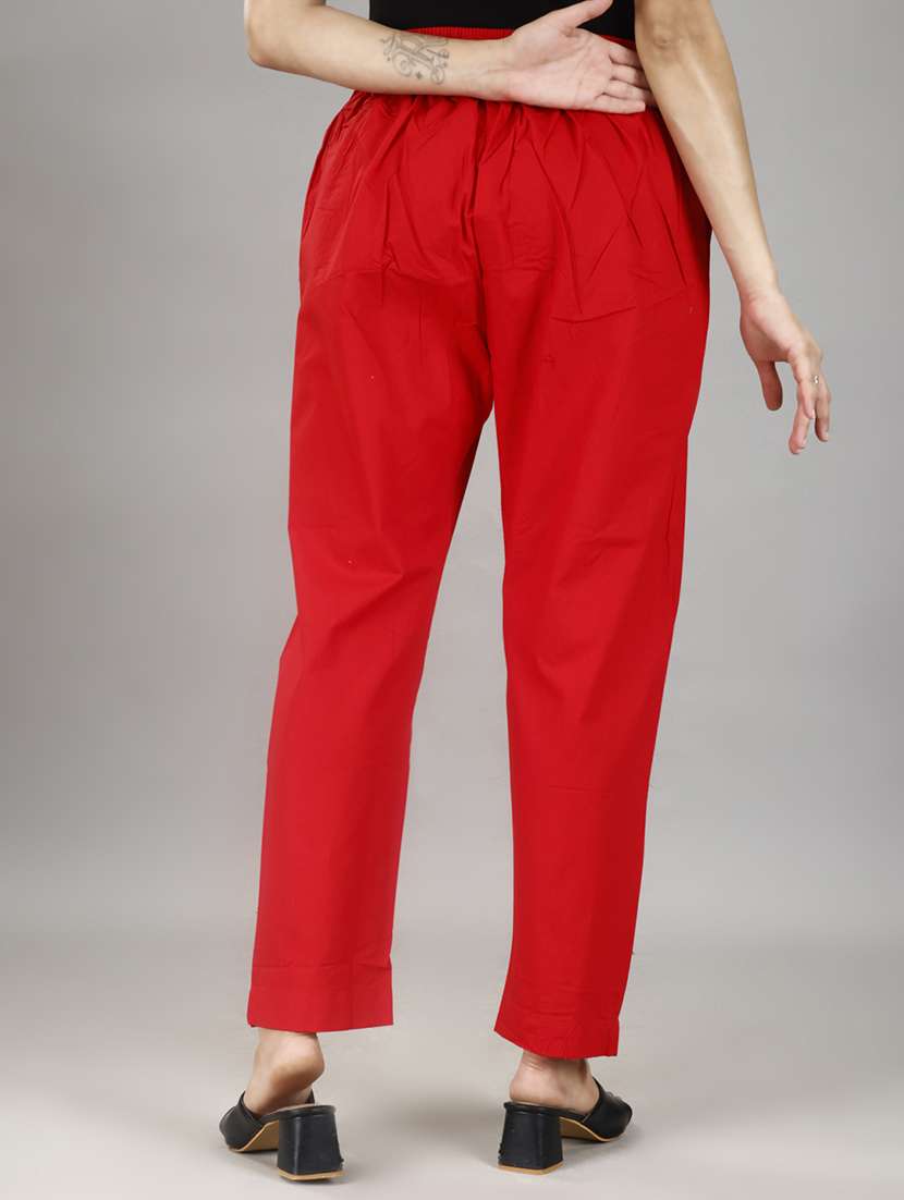 women solid mid rise tailored trouser - 21483432 -  Standard Image - 3