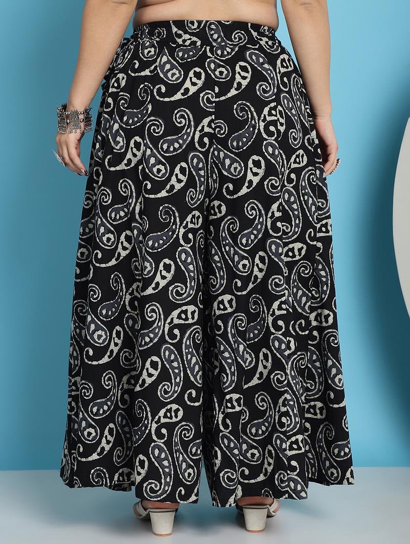 women printed cotton flared palazzo - 21483471 - Standard Image - 3