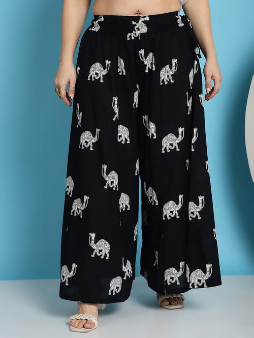 women printed cotton flared palazzo - 21483472 -  Standard Image - 0