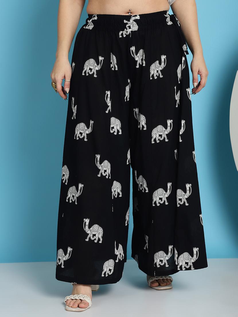 women printed cotton flared palazzo - 21483472 -  Zoom Image - 0