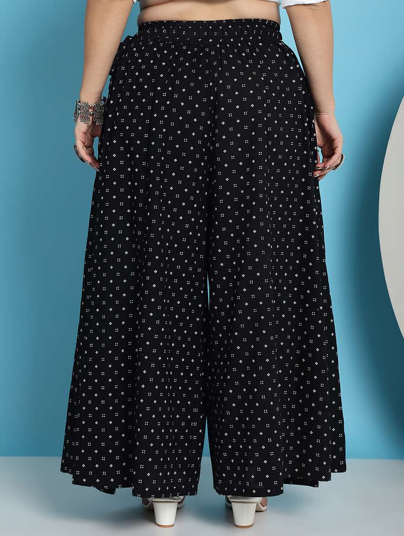 women printed cotton flared palazzo - 21483473 - Standard Image - 3