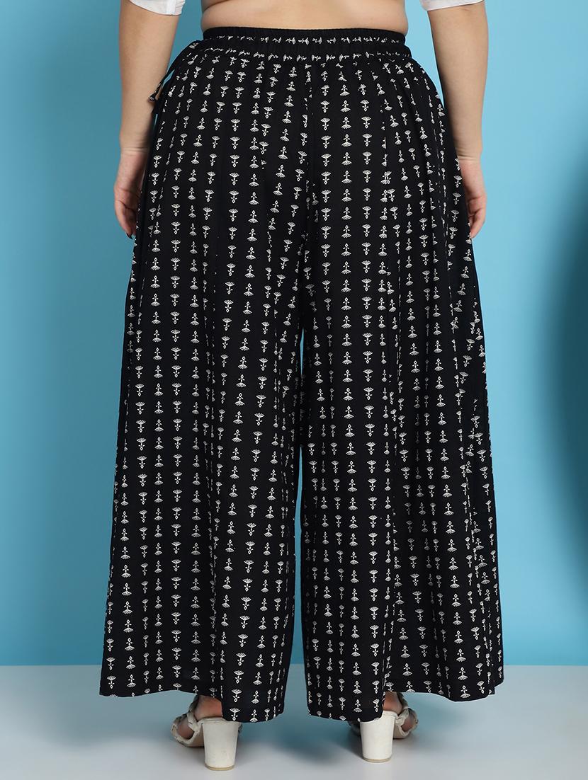 women printed cotton flared palazzo - 21483474 - Standard Image - 3