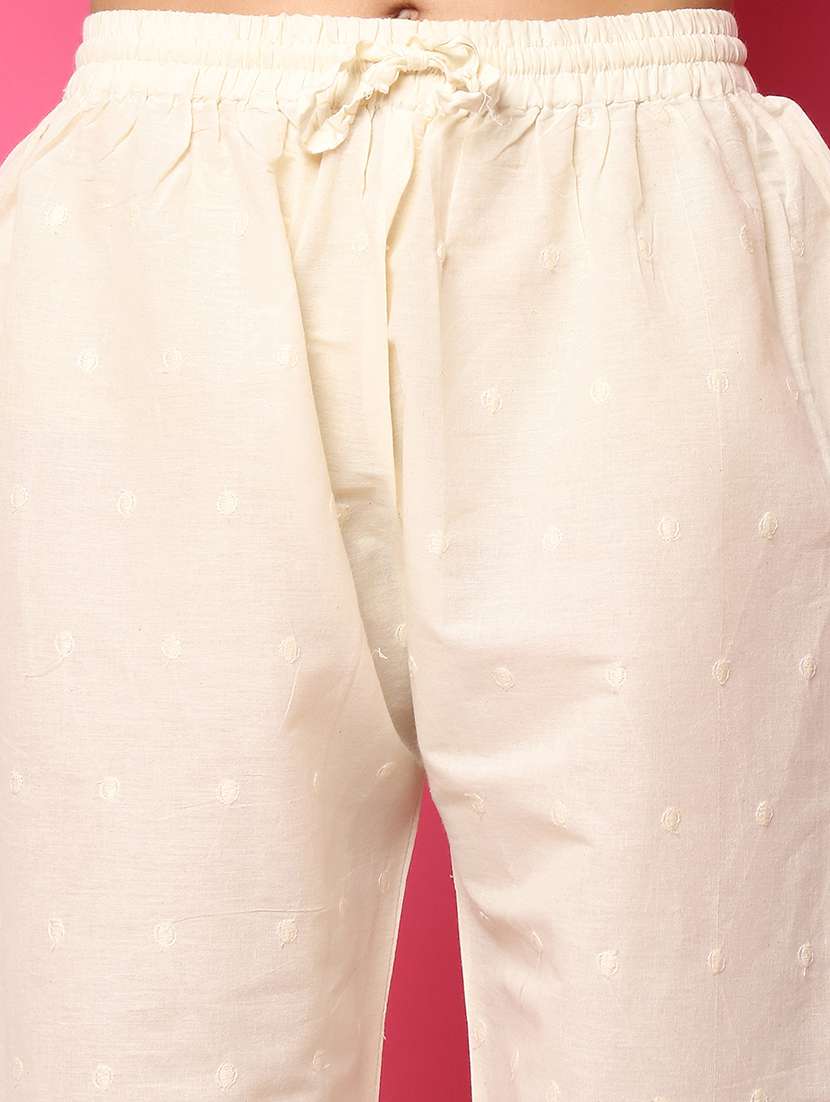 women solid lace detailed straight palazzo - 21483482 -  Standard Image - 5