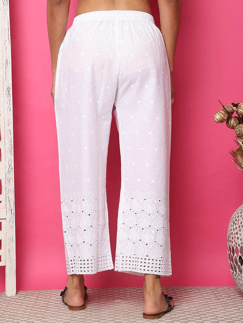 women solid self design palazzo - 21483484 - Standard Image - 3