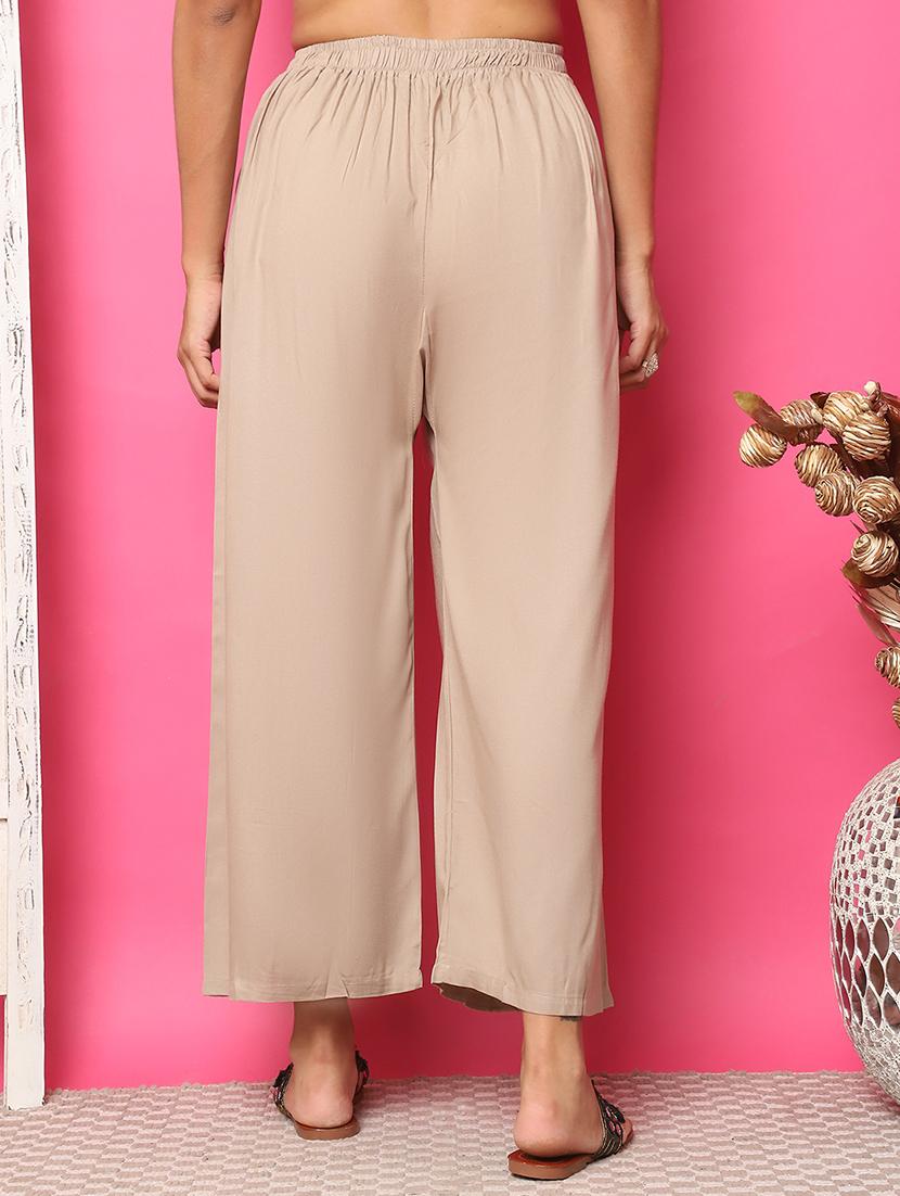 women solid straight palazzo - 21483485 - Standard Image - 3