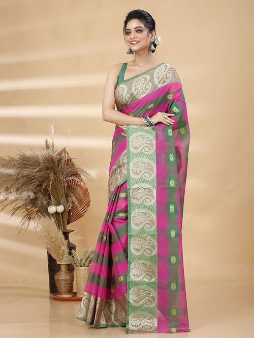 women self design tant saree - 21483502 -  Standard Image - 0