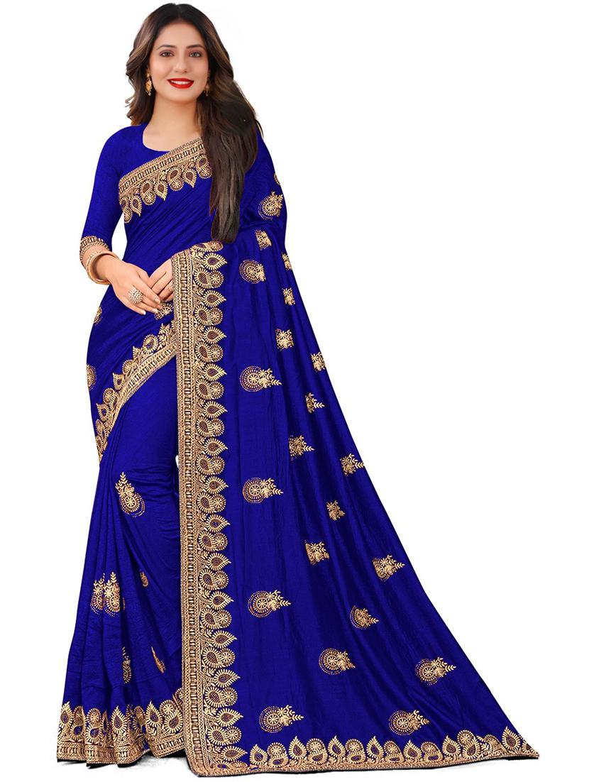 women embroidered saree with blouse - 21483748 - Zoom Image - 0