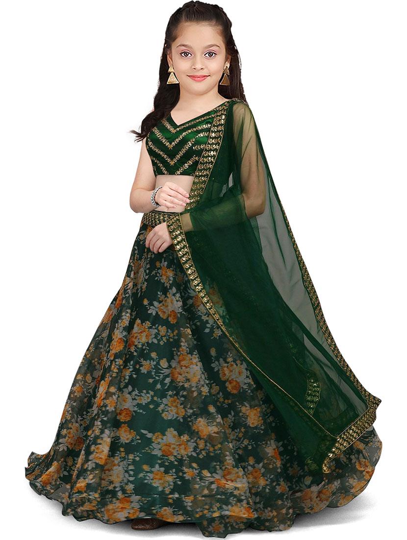 girls floral print lehenga choli with dupatta - 21483826 -  Zoom Image - 0