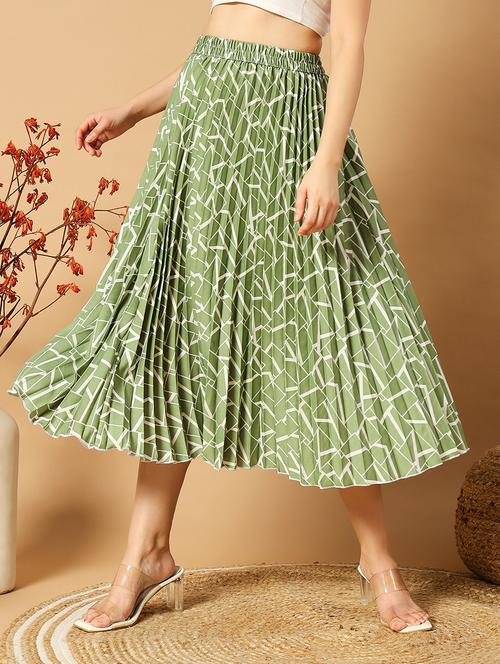 women printed crepe a-line skirt - 21483868 -  Standard Image - 0