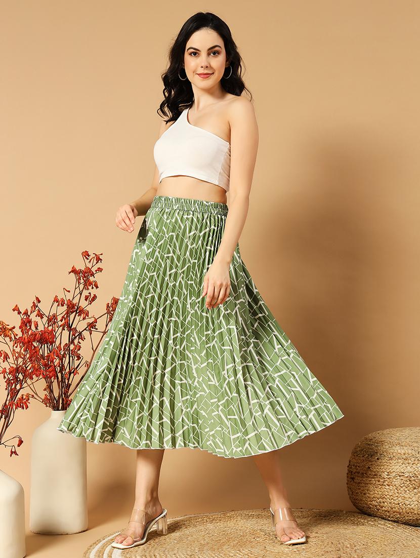 women printed crepe a-line skirt - 21483868 - Standard Image - 3