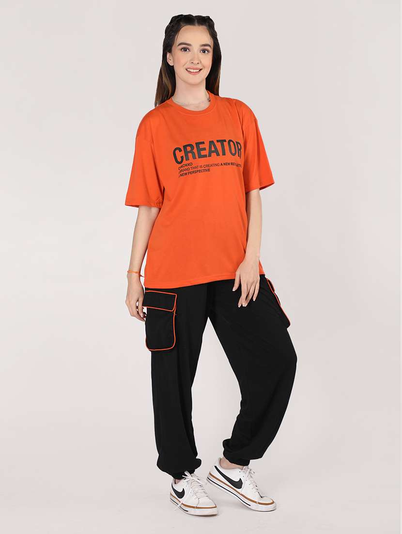 women printed t-shirt & jogger co-ord set - 21483949 -  Zoom Image - 0