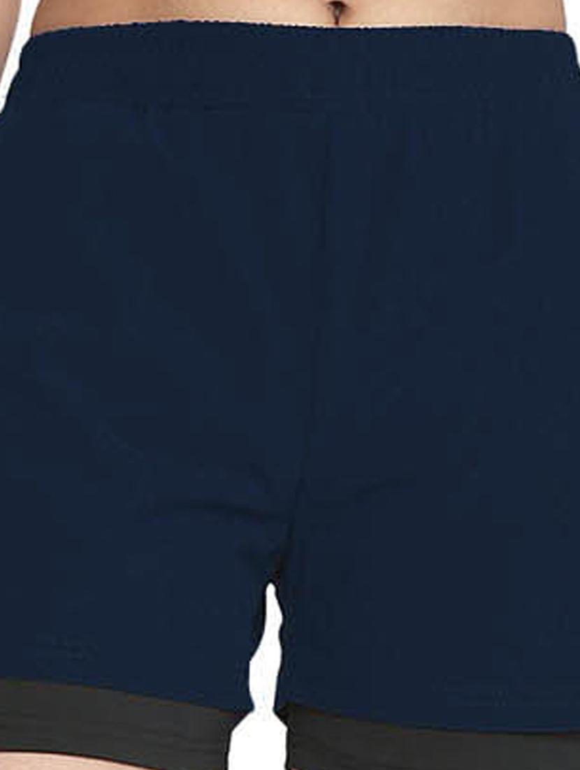 women mid-rise solid sports shorts - 21483978 - Standard Image - 3