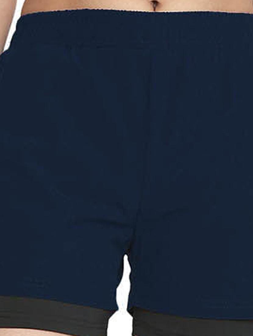 women mid-rise solid sports shorts - 21483979 - Standard Image - 3
