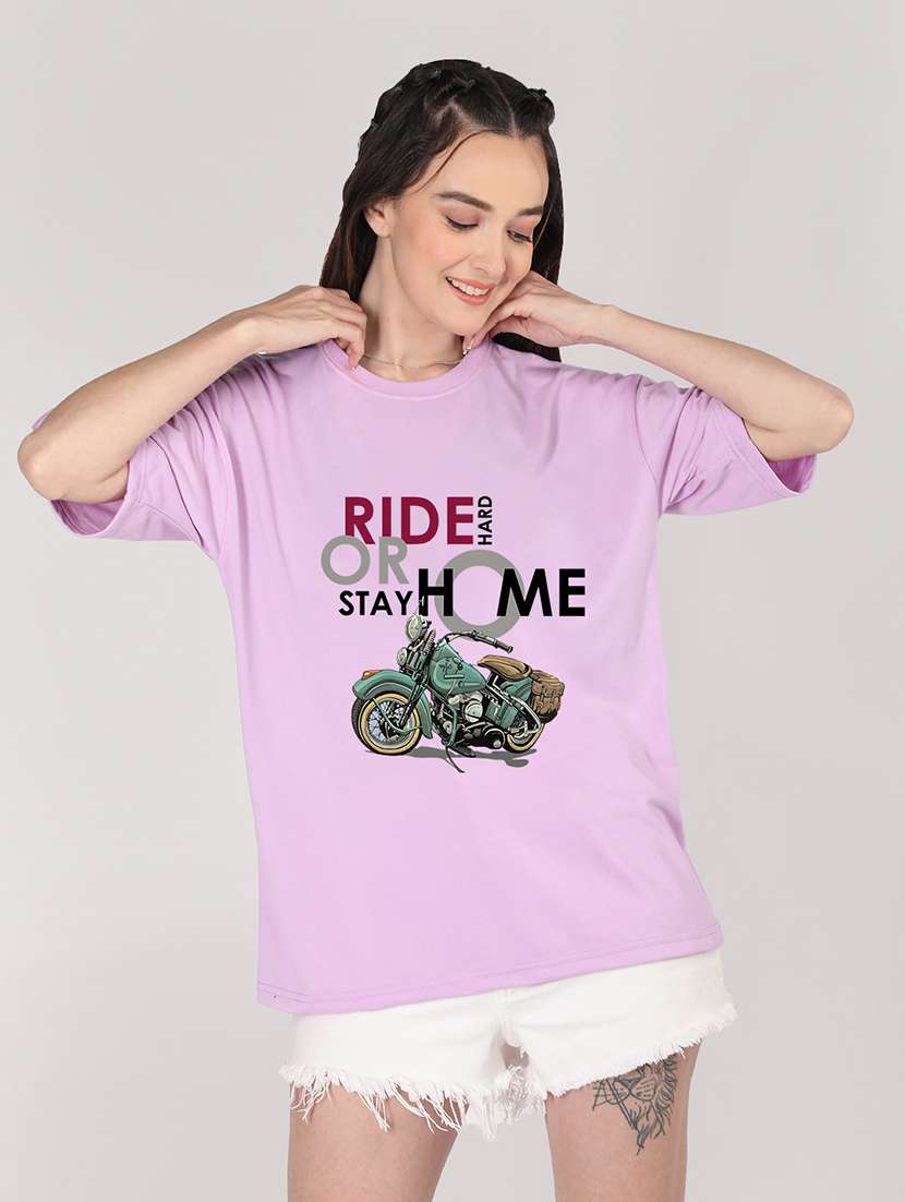 women round neck graphic oversized t-shirt