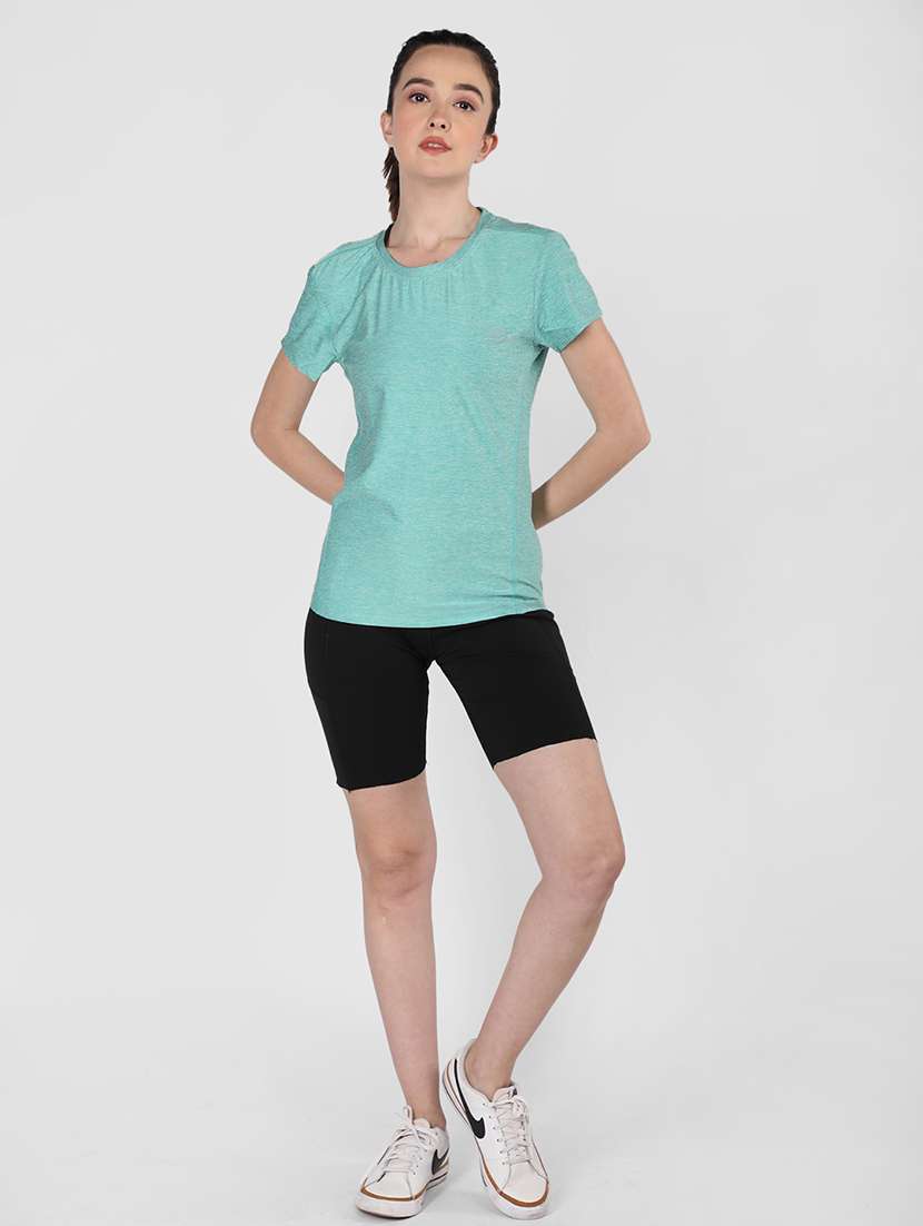women sea green polyester regular t-shirt - 21484051 - Standard Image - 3