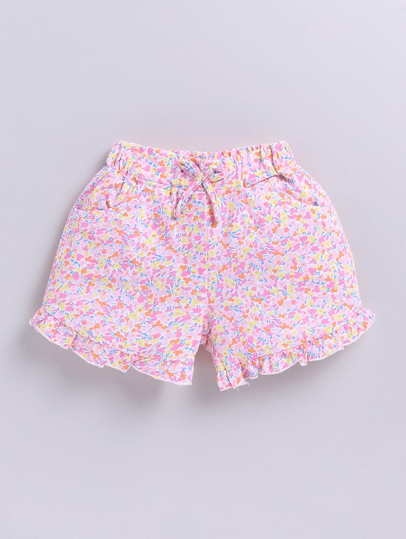 kids pink cotton printed shorts set - 21484418 - Standard Image - 3