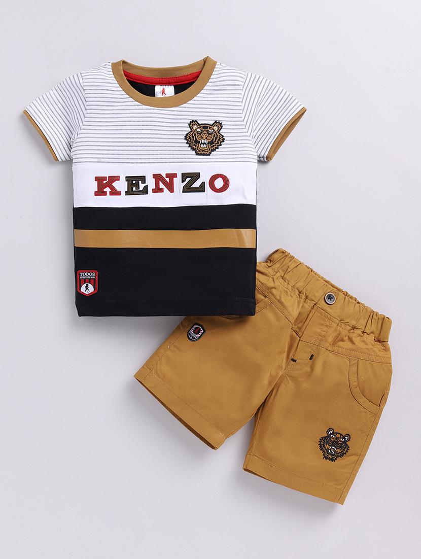 kids mustard cotton shorts set  - 21484543 -  Zoom Image - 0