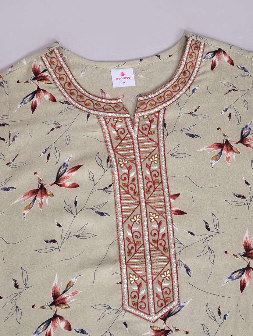 women sea green cotton blend nighty - 21484688 -  Standard Image - 5