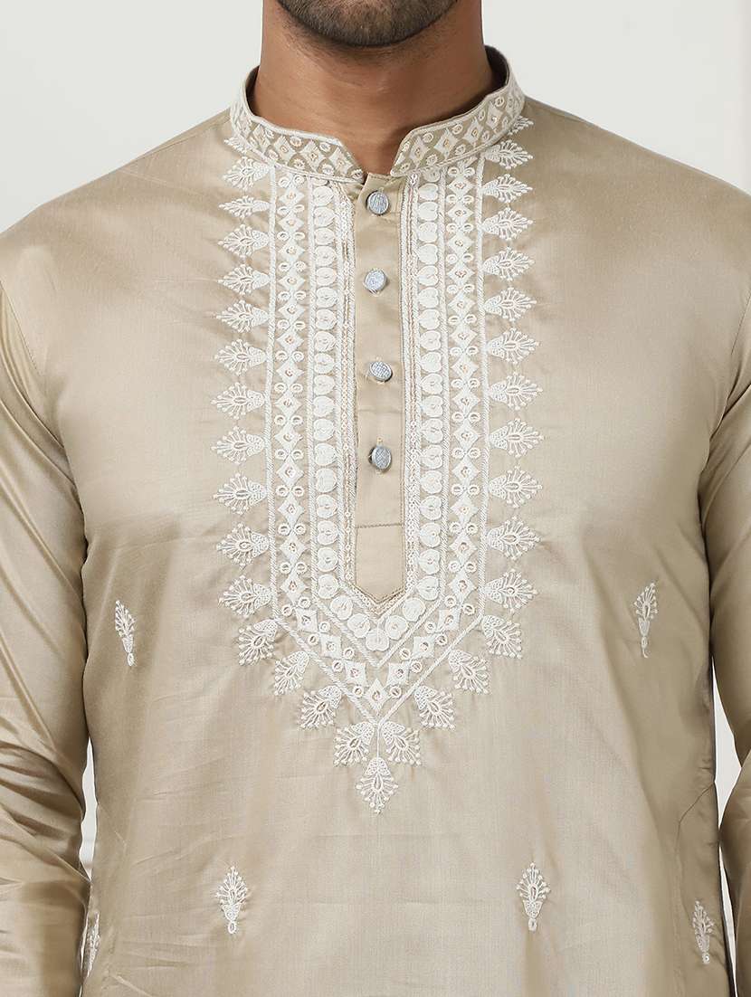 men embroidered kurta pyjama ethnic wear set - 21484695 -  Standard Image - 5