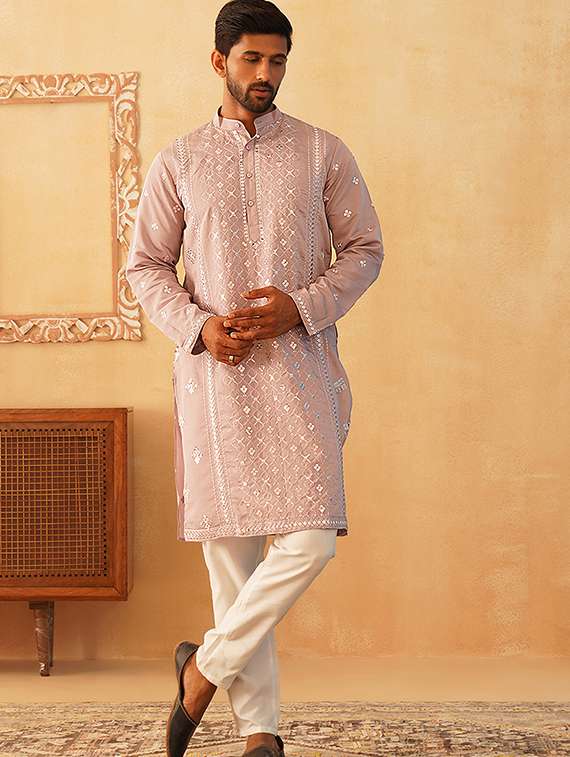 men embroidered kurta pyjama ethnic wear set - 21484706 -  Zoom Image - 0
